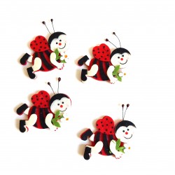 Felt Decorations - Ladybug with Flower