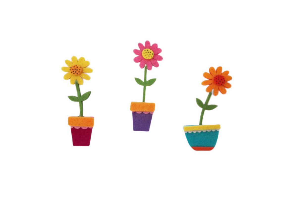 Felt Decorations - Colored Felt Sunflowers