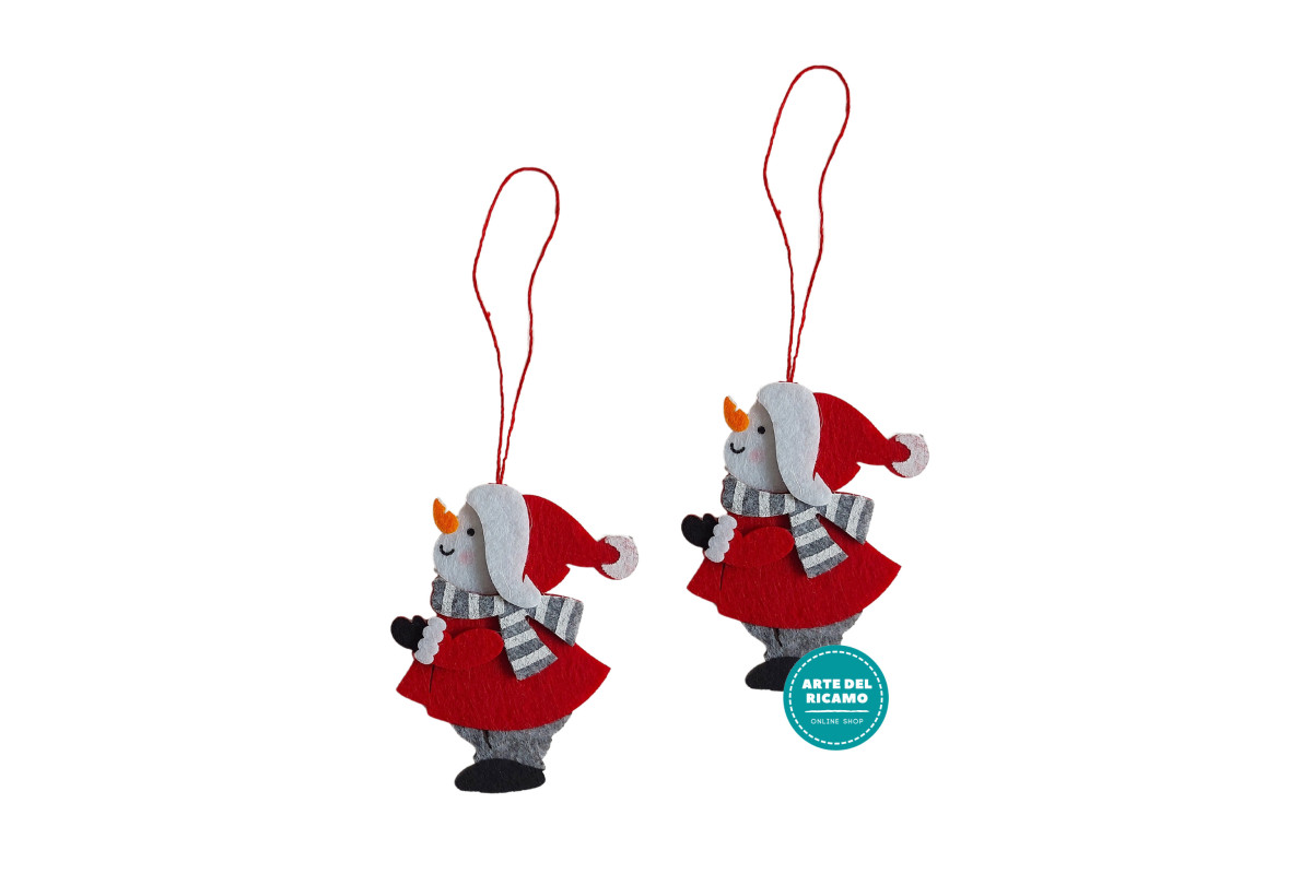 Decoraciones Navideñas - Muñecos de Nieve de Feltro Decoraciones Navideñas - Muñecos de Nieve de Feltro