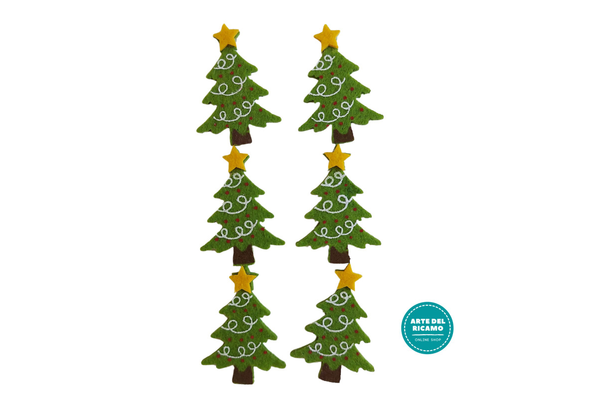 Aplicaciones Navideñas - Arboles de Navidad de Fieltro Aplicaciones Navideñas - Arboles de Navidad de Fieltro