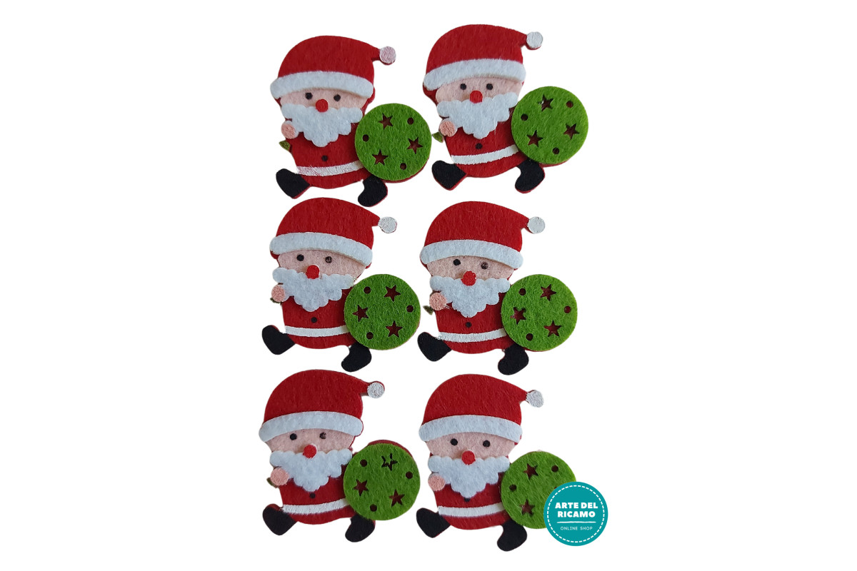 Christmas Ornaments - Felt Santa Claus with Gift Bag