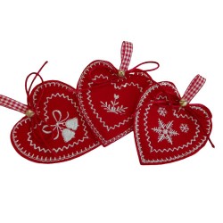 Christmas Felt Decorations - Norwegian Hearts