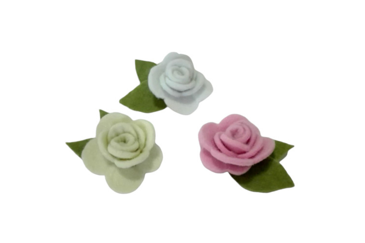 Flor de Fieltro - Rosas Romanticas Flor de Fieltro - Rosas Romanticas