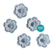 Felt Decoration - Flower with Satin Rose Felt Decoration - Flower with Satin Rose