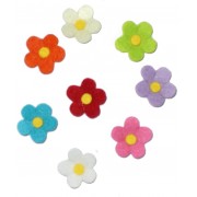 Felt Decoration - Colored Flowers 3,5 cm