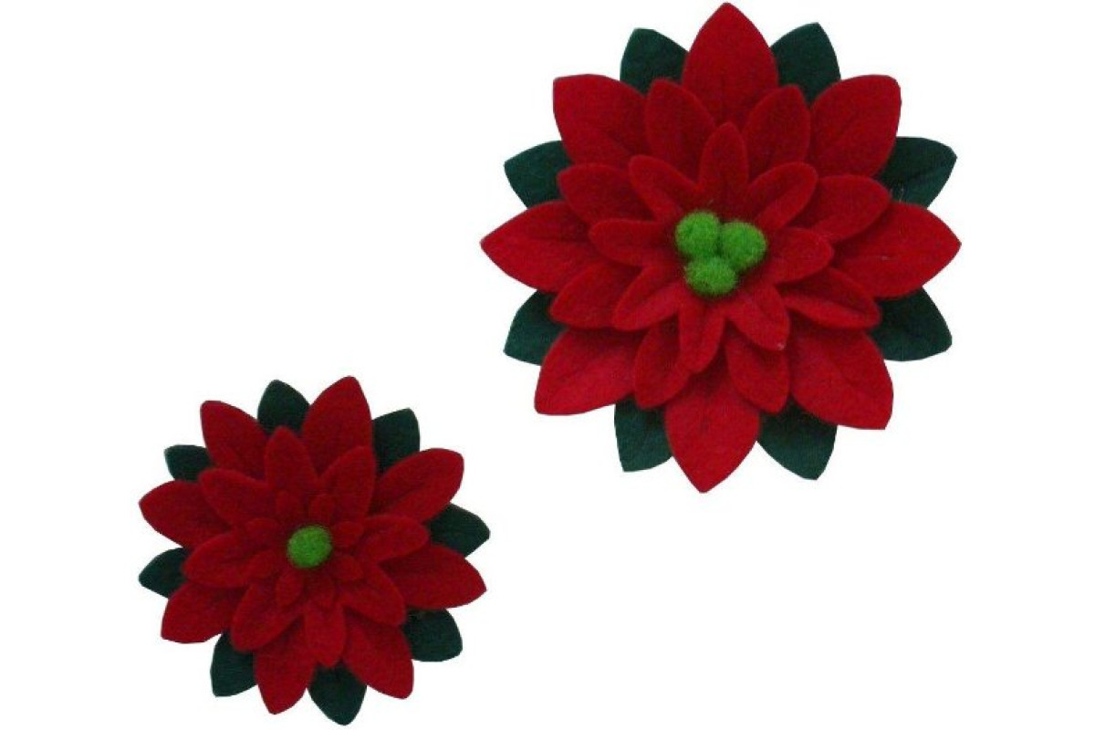 Felt Christmas Decoration - Poinsettias Felt Christmas Decoration - Poinsettias