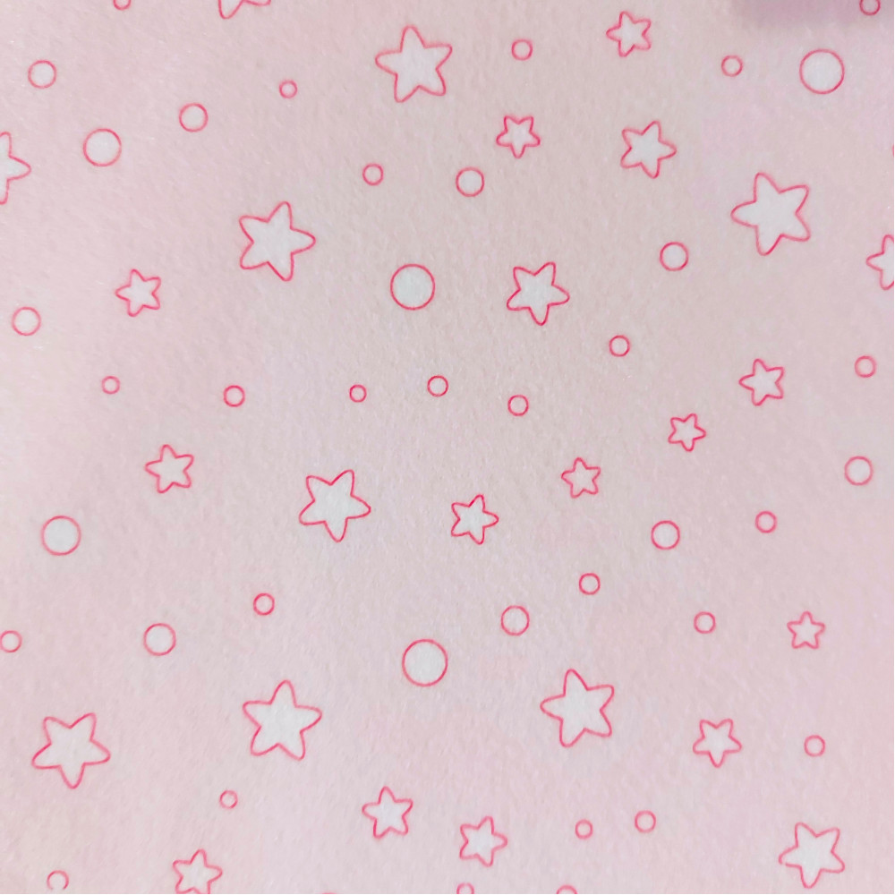 Pannolenci Fabric - Pink Stars - Width 90 cm
