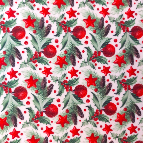 Pannolenci Fabric - Christmas Mistletoe - Size 90 cm