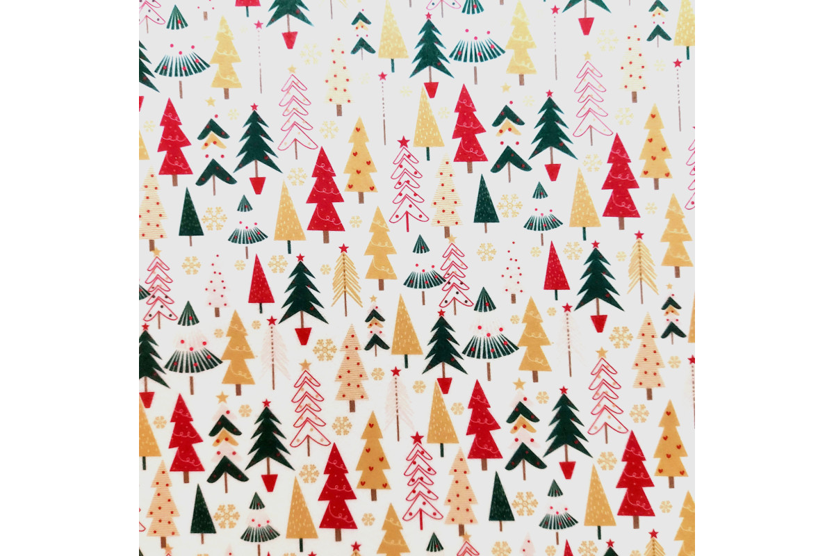 Pannolenci Fabric - Christmas Trees - Width 90 cm Pannolenci Fabric - Christmas Trees - Width 90 cm