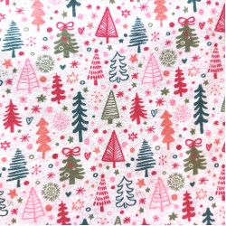 Pannolenci Fabric Crude with Christmas Trees - Width 180 cm
