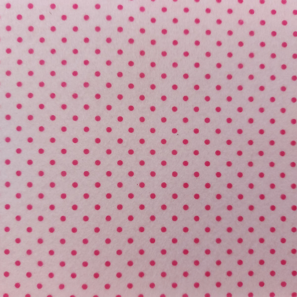 Pannolenci Fabric - Pink Dots - Width 90 cm