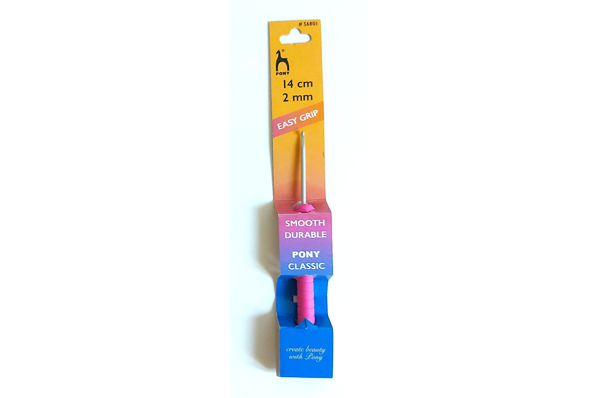 Pony Uncinetto con Manico in Plastica e Parte Centrale Piatta - 2 mm Pony Uncinetto con Manico in Plastica e Parte Centrale Piatta - 2 mm