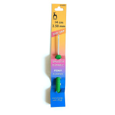 Pony Uncinetto con Manico in Plastica e Parte Centrale Piatta - 2,5 mm Pony Uncinetto con Manico in Plastica e Parte Centrale Piatta - 2,5 mm