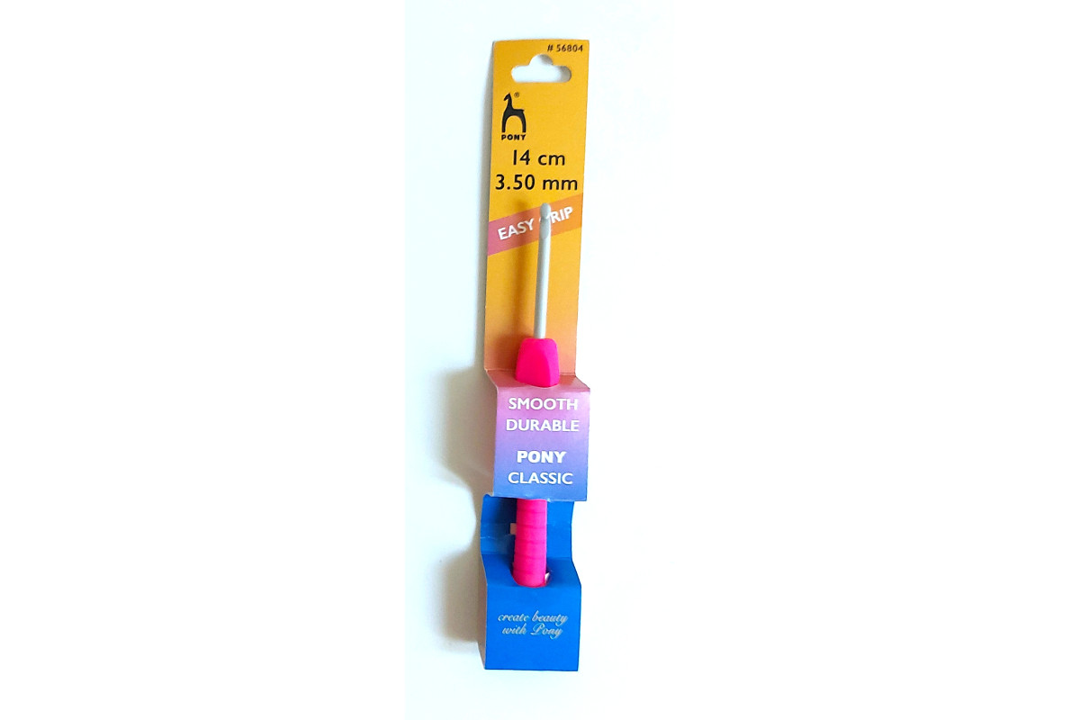 Pony - Uncinetto con Manico in Plastica e Parte Centrale Piatta - 3,5 mm Pony - Uncinetto con Manico in Plastica e Parte Centrale Piatta - 3,5 mm