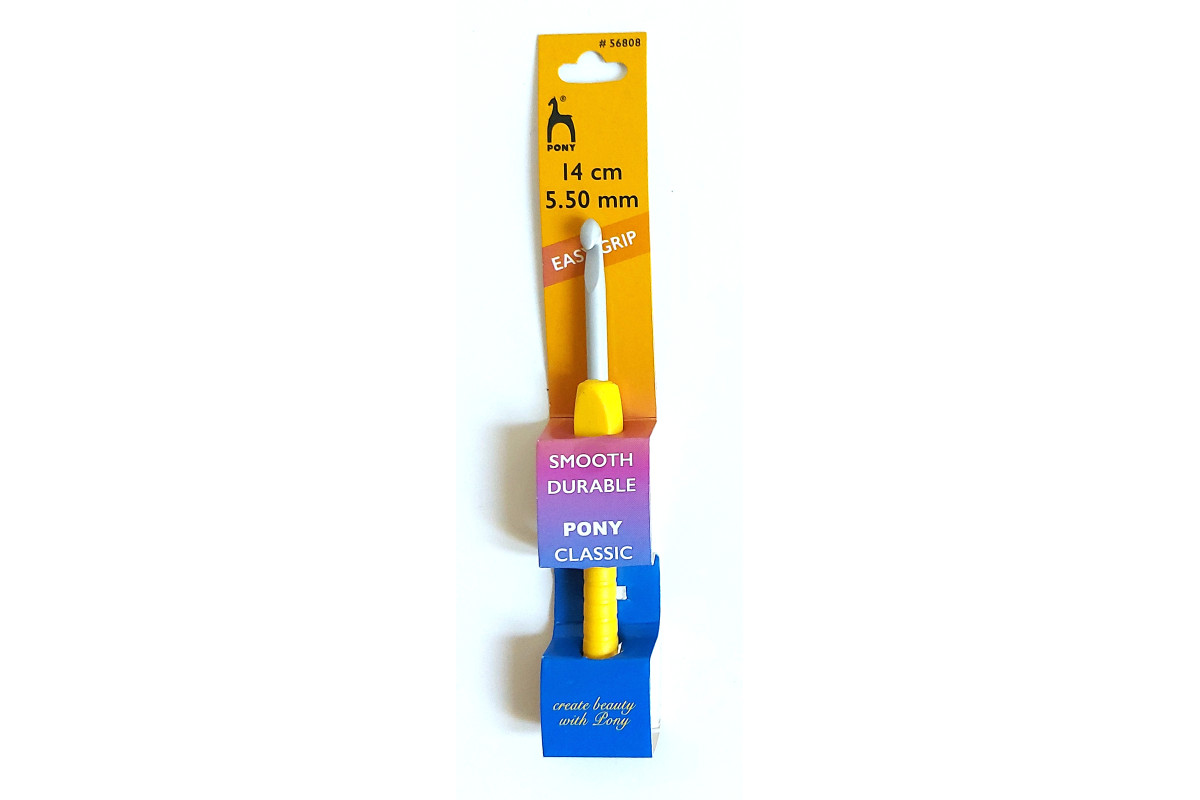 Pony - Uncinetto con Manico in Plastica e Parte Centrale Piatta - 5,5 mm Pony - Uncinetto con Manico in Plastica e Parte Centrale Piatta - 5,5 mm