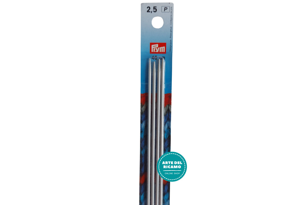 Prym - 4 Agujas de Aluminio con Doble Punta - 40 cm - 2,50 mm Prym - 4 Agujas de Aluminio con Doble Punta - 40 cm - 2,50 mm