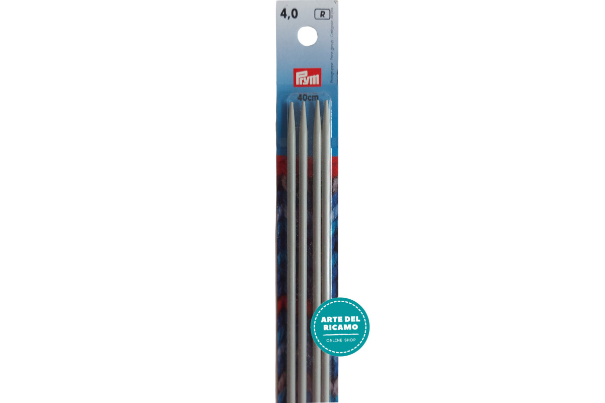 Prym - 4 Agujas de Aluminio con Doble Punta - 40 cm - 4,00 mm Prym - 4 Agujas de Aluminio con Doble Punta - 40 cm - 4,00 mm