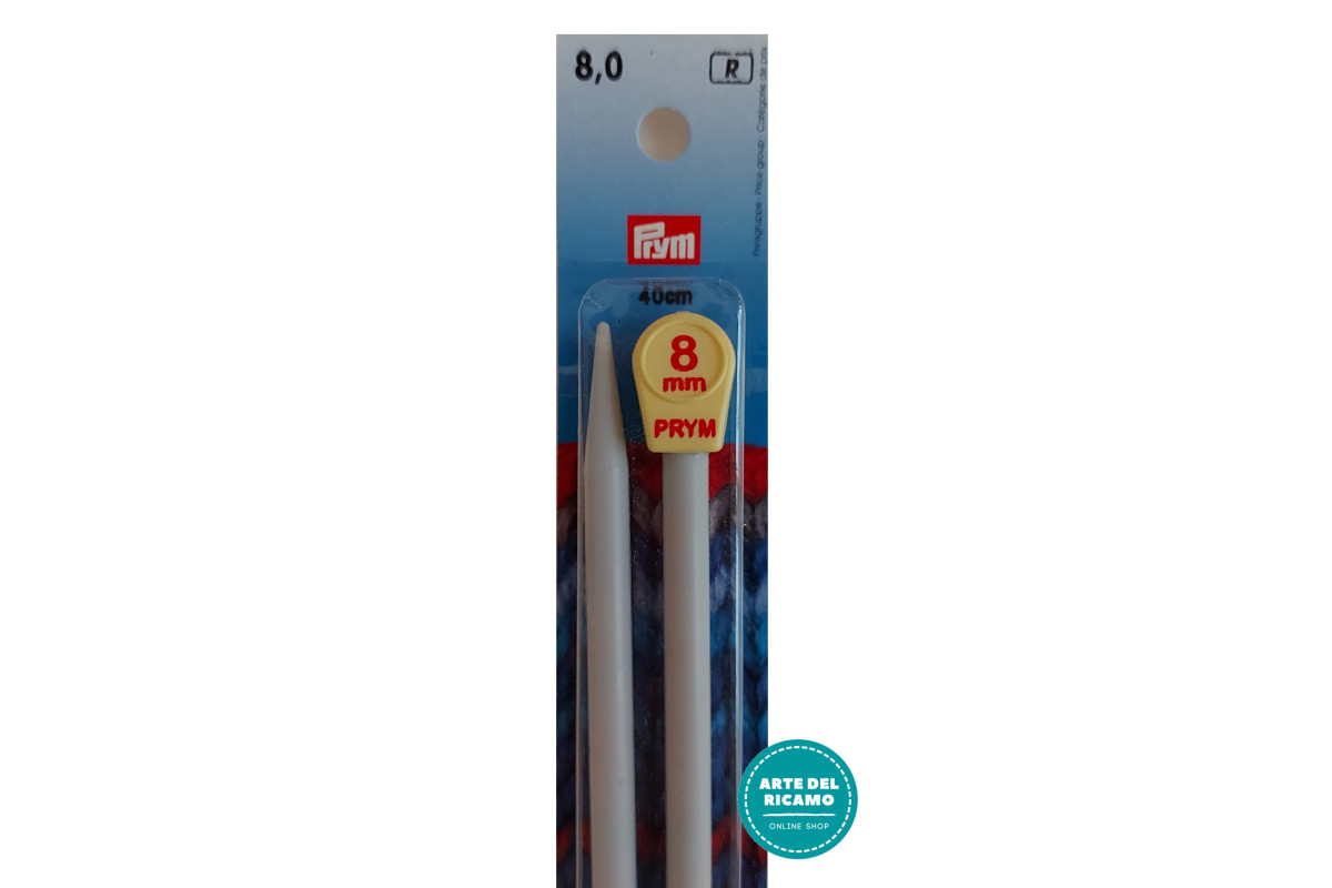 Prym - Ferri Maglia in Plastica - 40 cm - 8.00 mm Prym - Ferri Maglia in Plastica - 40 cm - 8.00 mm