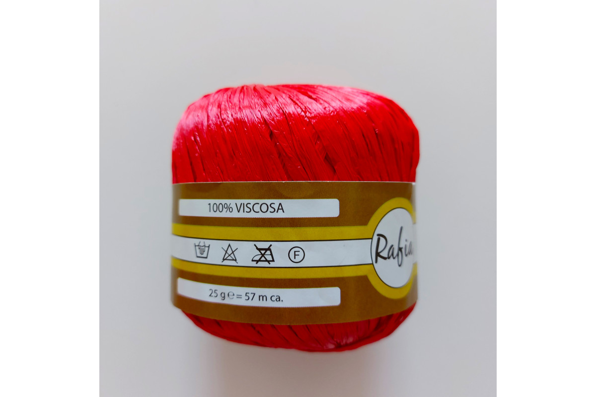 Rafia Gomitolo da 57 metri - Rosso Rafia Gomitolo da 57 metri - Rosso