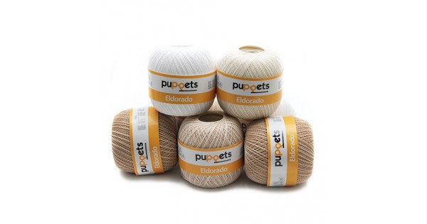 Puro cotone Puppets n 12 e n 16. In mix di 5 gomitoli 250g