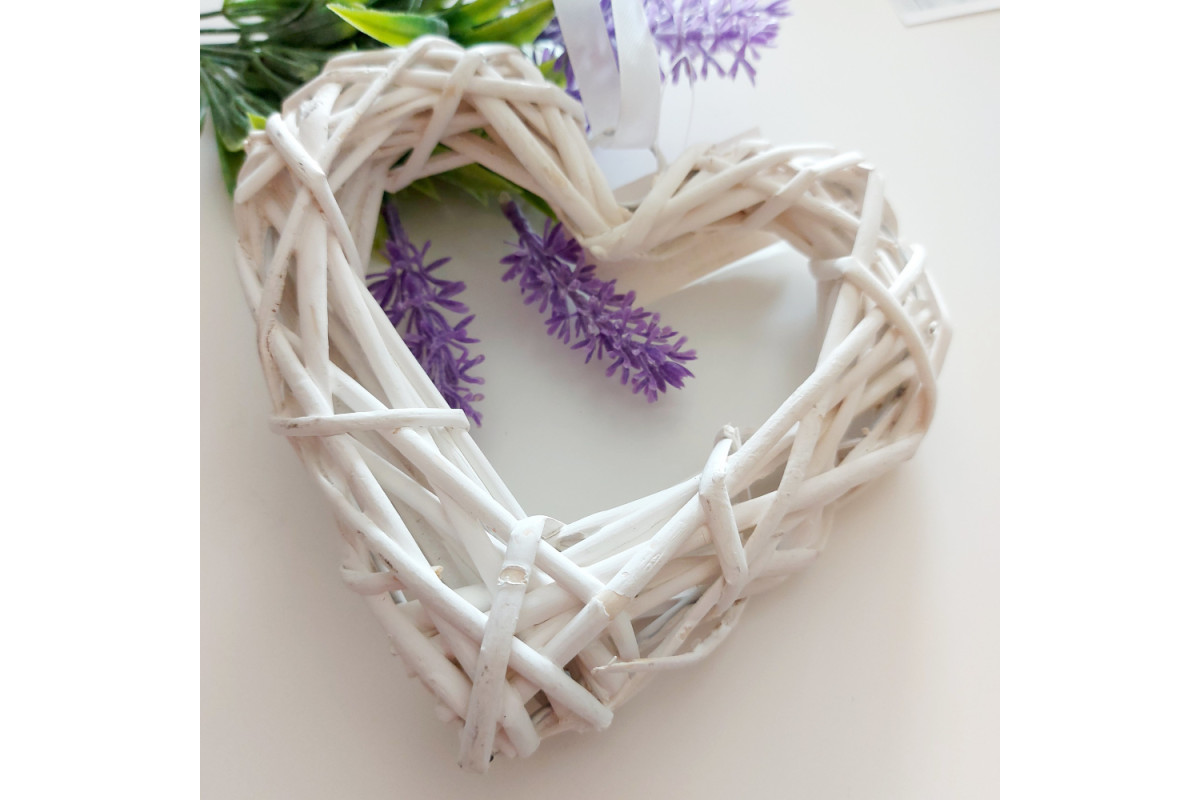 Corazon Guirnalda de Sauce - 15 cm de Diámetro - Blanco Corazon Guirnalda de Sauce - 15 cm de Diámetro - Blanco