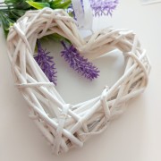 Heart Willow Wreath - Diameter 15 cm - White