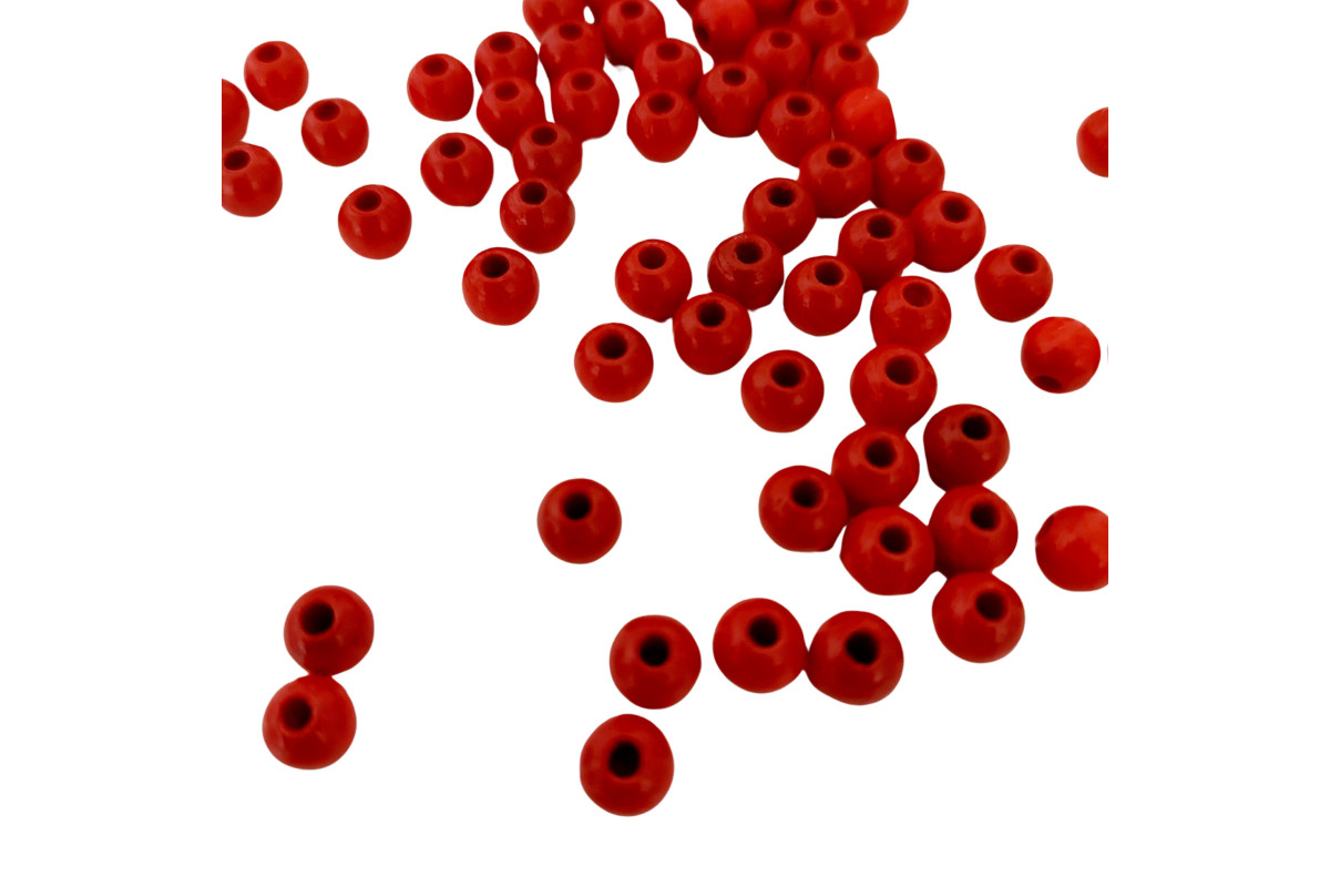 Red Wood Beads - Size 6 mm