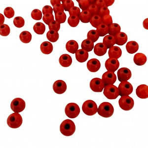 Perle in Legno - Colore Rosso - 6 mm