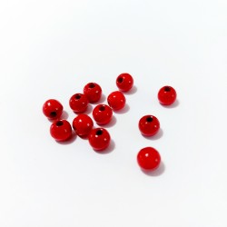 Perle in Legno - Colore Rosso - 6 mm