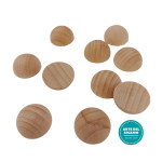Natural Wooden Hemispheres - 20 mm