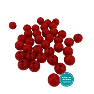 Red Wood Beads - Size 12 mm