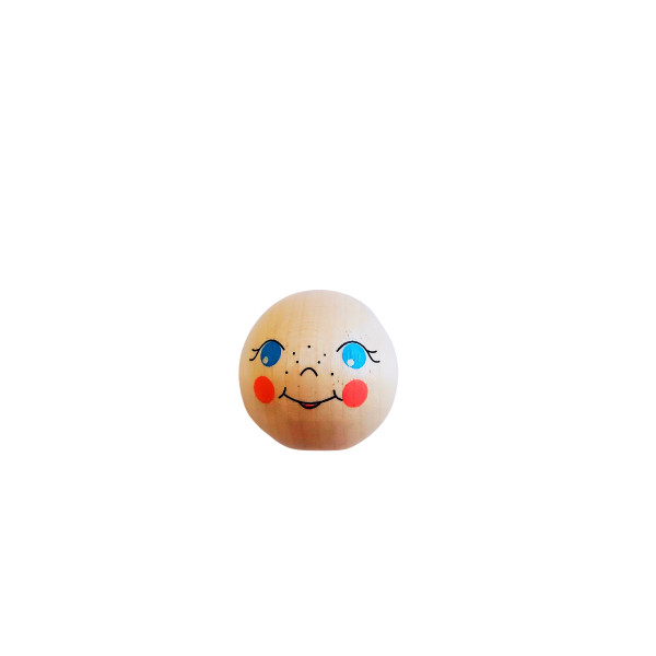 Wood Head for Dolls - Diameter 2,5 cm