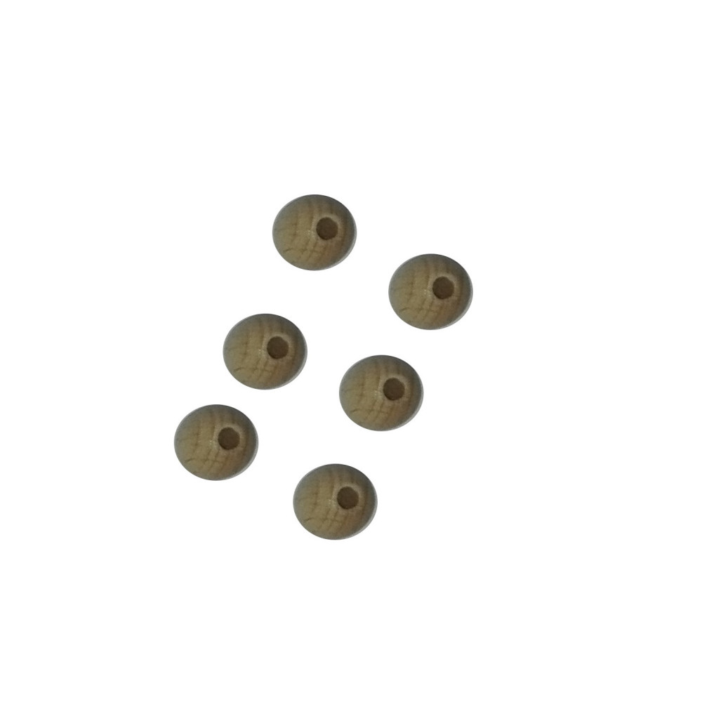 Perlas de Madera con Agujero - Diametro 10 mm