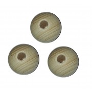 Wood Bead with Hole - Diameter 25 mm