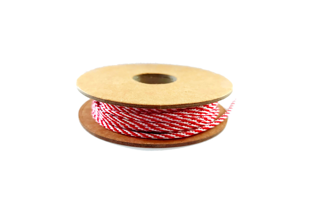 Cordòn Rojo y Blanco de 3 mm Cordòn Rojo y Blanco de 3 mm