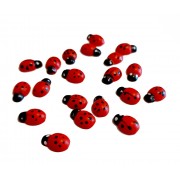 Wooden Ladybugs with Adhesive - Size 11 mm