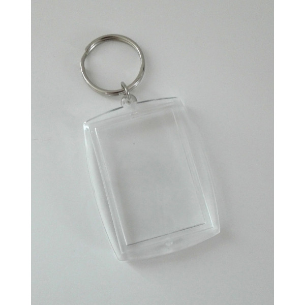 Plastic Keyring with Rectangular Photo Frame