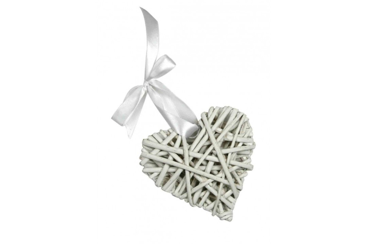 White Wicker Hearts - Size 8 cm White Wicker Hearts - Size 8 cm