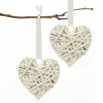 White Wicker Hearts - Size 7 cm White Wicker Hearts - Size 7 cm