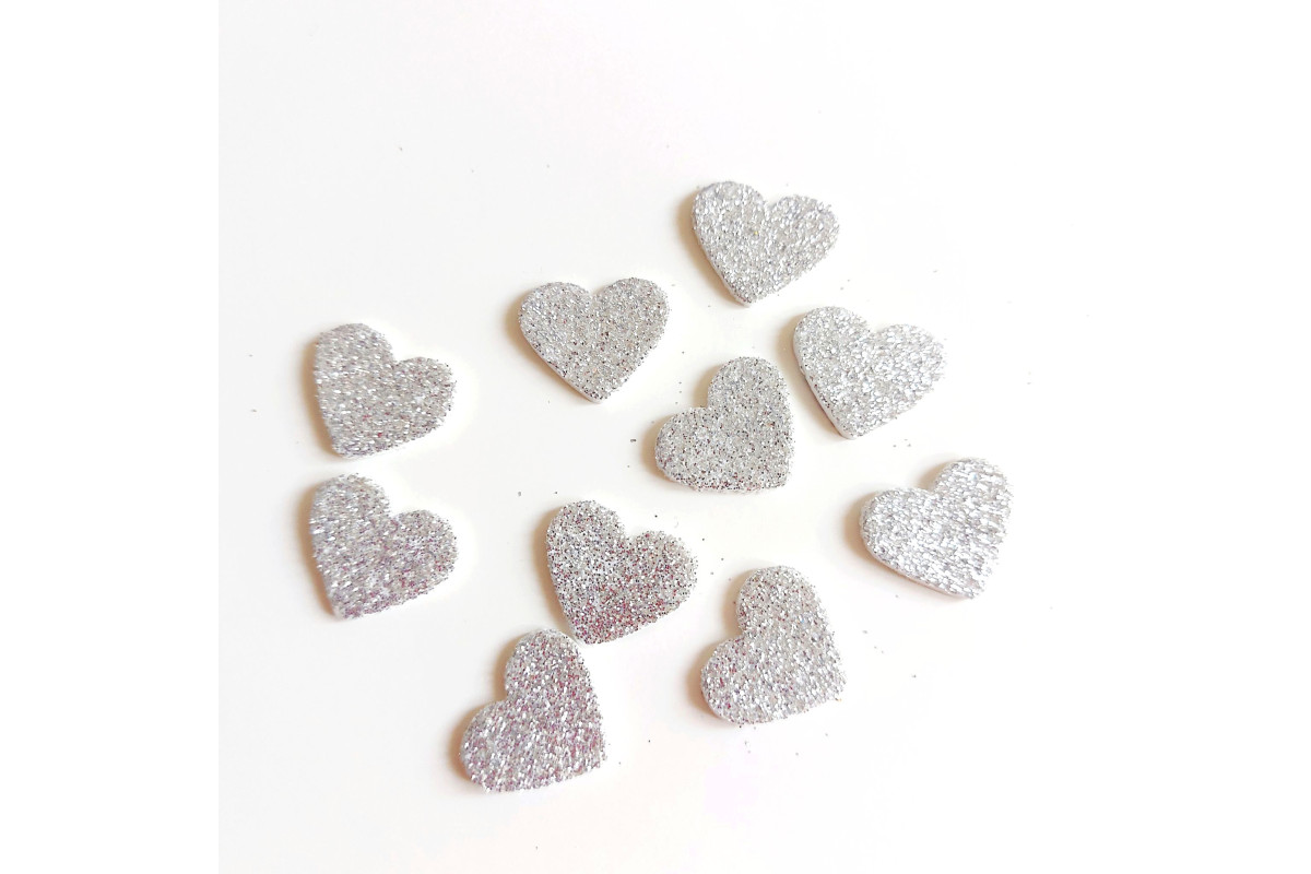 Cuori di Gomma Crepla - Glitter Argento Cuori di Gomma Crepla - Glitter Argento
