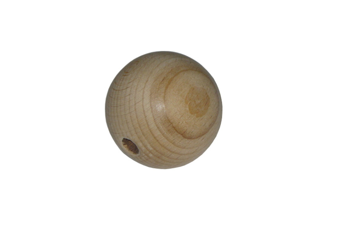 Perla di Legno Naturale con Foro - 40 mm Perla di Legno Naturale con Foro - 40 mm