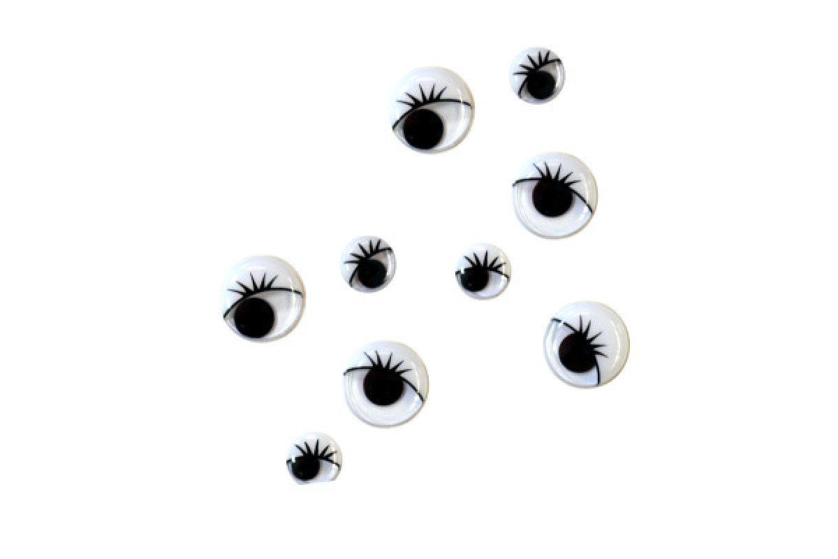 Ojos de Plástico con Pestañas de 12 mm