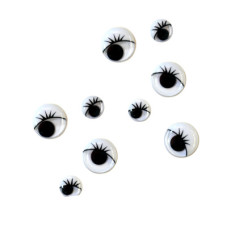 Ojos de Plástico con Pestañas de 12 mm