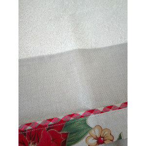 Christmas Terry Dish Towel with Poinsettias