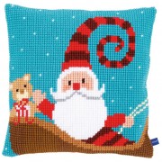 Cross Stitch Pillow Kit - Santa Claus with Sled