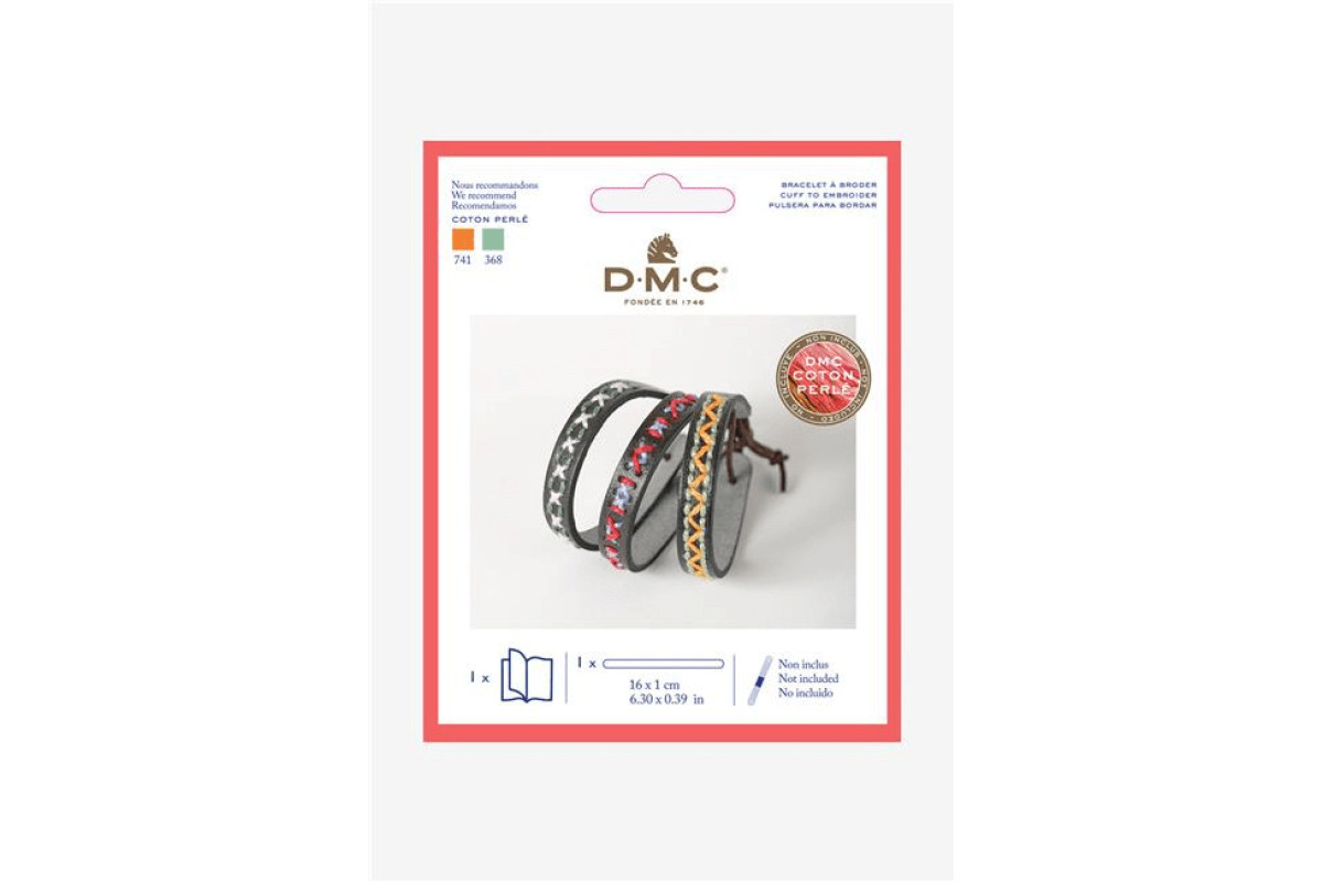 DMC - Kit Bracciale in Similpelle da Ricamare DMC - Kit Bracciale in Similpelle da Ricamare