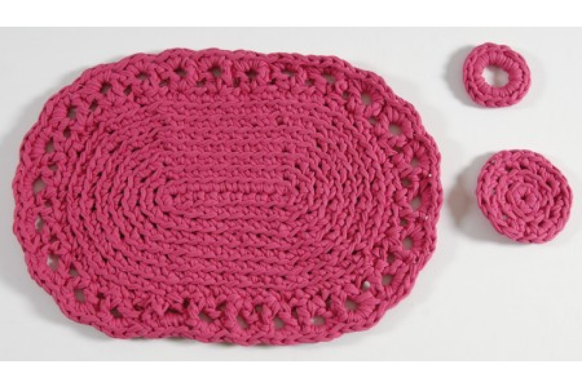 DMC - Kit Ganchillo - Set de Mesa - Piemonte - Fucsia