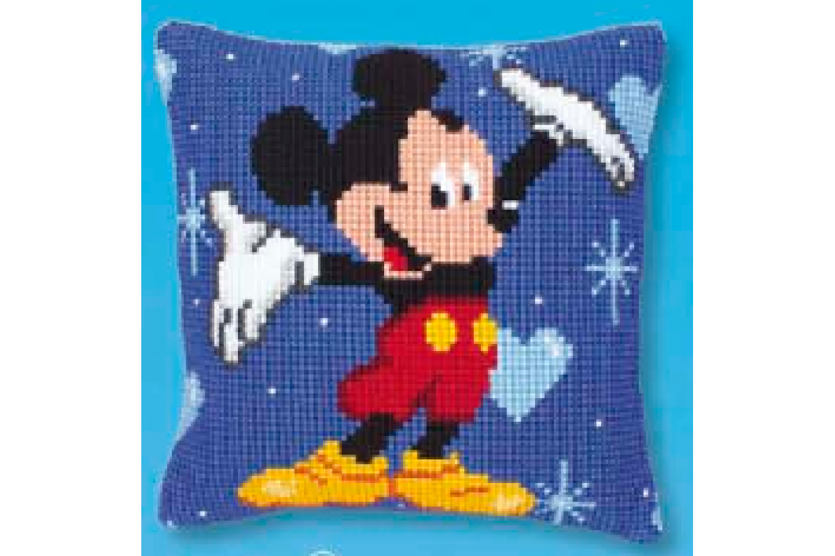 Vervaco - Kit Cuscino Disney Topolino a Punto Croce Vervaco - Kit Cuscino Disney Topolino a Punto Croce
