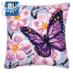 Vervaco - Kit Cuscino Punto Croce - Fiori e Farfalla Vervaco - Kit Cuscino Punto Croce - Fiori e Farfalla
