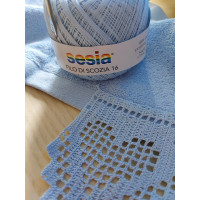 Kit Uncinetto - Coppia Asciugamani Bagno con Bordura Cuori - Azzurro Kit Uncinetto - Coppia Asciugamani Bagno con Bordura Cuori - Azzurro